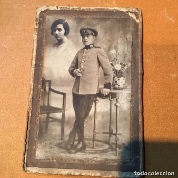 Military Antiques: Antigua FOTOGRAF&Iacute;A MILITAR ESPA&Ntilde;OL FOTOMONTAJE  A&Ntilde;OS 20 - 15,5X10 cm. Se&ntilde;ales de uso .