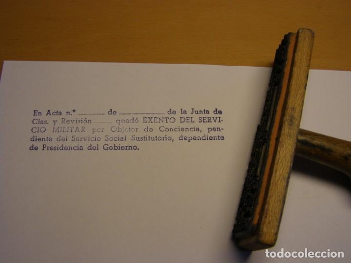 Militaria: Cu&ntilde;o de los a&ntilde;os 80, para poner en la cartilla de los objetores de conciencia. Ej&eacute;rcito Espa&ntilde;ol.