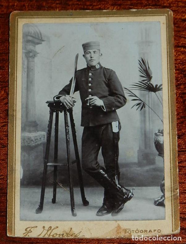 Militaria: ANTIGUA FOTOGRAFIA DE MILITAR DE CABALLERIA, MIDE 10 X 7 CMS. MUY BUENA DEFINICION.