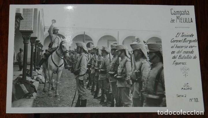 Militaria: POSTAL FOTOGRAFICA DE CAMPA&Ntilde;A MELILLA, J.C. MADRID, SERIE 2&ordf; N.10,  EL TENIENTE CORONEL BURGUETE AL