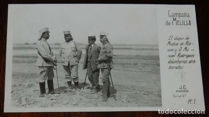 Militaria: POSTAL FOTOGRAFICA DE CAMPA&Ntilde;A MELILLA, J.C. MADRID, SERIE 4&ordf; N. 7, EL DUQUE DE MEDINA DE RIOSECO Y D