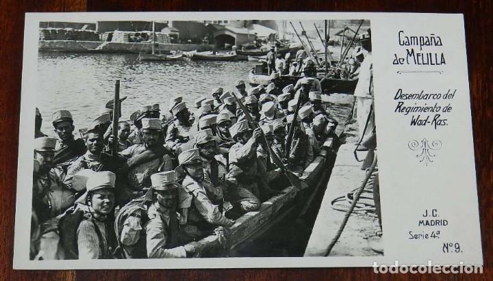 Militaria: POSTAL FOTOGRAFICA DE CAMPA&Ntilde;A MELILLA, J.C. MADRID, SERIE 4&ordf; N. 9, DESEMBARCO DEL REGIMENTO DE WAD R
