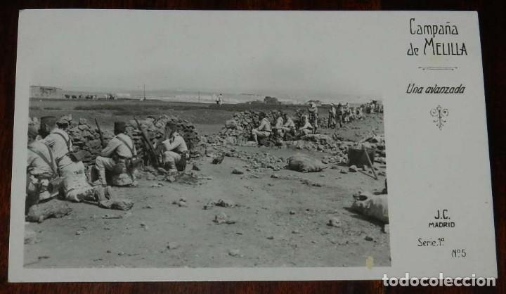 Militaria: POSTAL FOTOGRAFICA DE CAMPA&Ntilde;A MELILLA, J.C. MADRID, SERIE 1&ordf; N. 5, UNA AVANZADA, NO CIRCULADA.