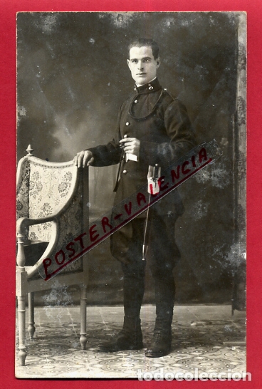 Militaria: FOTO FOTOGRAFIA, MILITAR , POSTAL , CON SABLE FOTO VIDAL MURCIA , ORIGINAL, F4 - 54