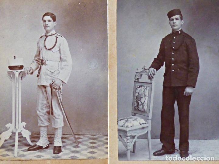 Military Antiques: 2 FOTOS REGIMIENTO ARTILLER&Iacute;A N&ordm; 1. TRAJES INV- VERANO. FOT.  RICARDO SANZ Y VIDAL. SEVILLA 1905