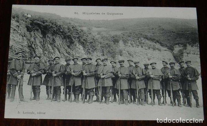 Militaria: POSTAL DE MIQUELETES DE GUIPUZCOA, N. 61, J. LATIEULE, EDITOR, NO CIRCULADA.