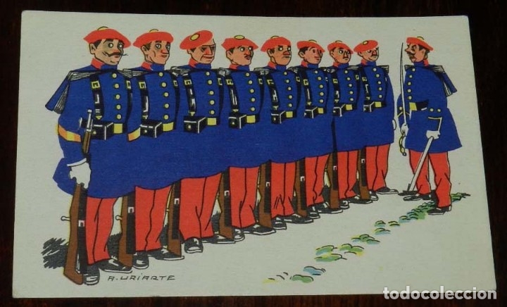 Militaria: ANTIGUA POSTAL DE MIQUELETES DE GUIPUZCOA (TRAJE DE GALA) - A. URIARTE - I.G. URIARTE, ED. ARTE, LAB