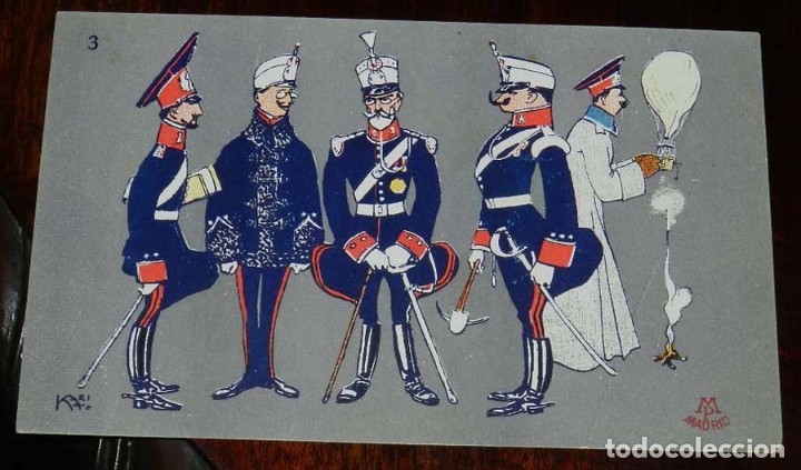 Militaria: ANTIGUA POSTAL FIGURINES MILITARES, SERIE B. ACADEMIAS MILITARES, NO CIRCULADA, ED. M.P. MADRID.
