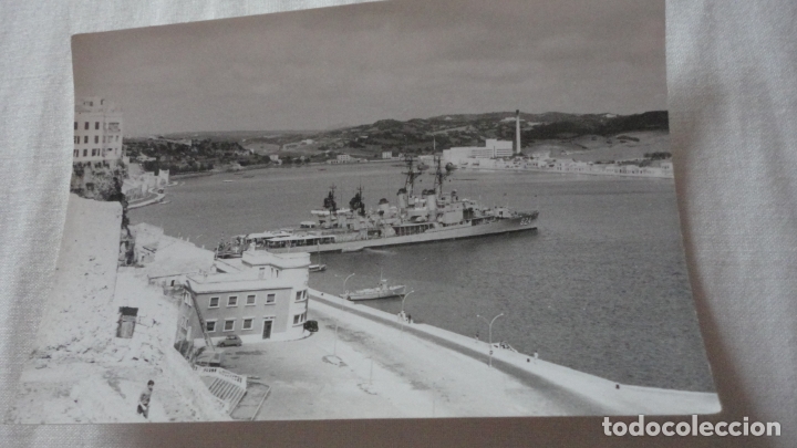 Militaria: ANTIGUA FOTOGRAFIA.BARCO MILITAR SIN IDENTIFICAR.MENORCA A&Ntilde;OS 60