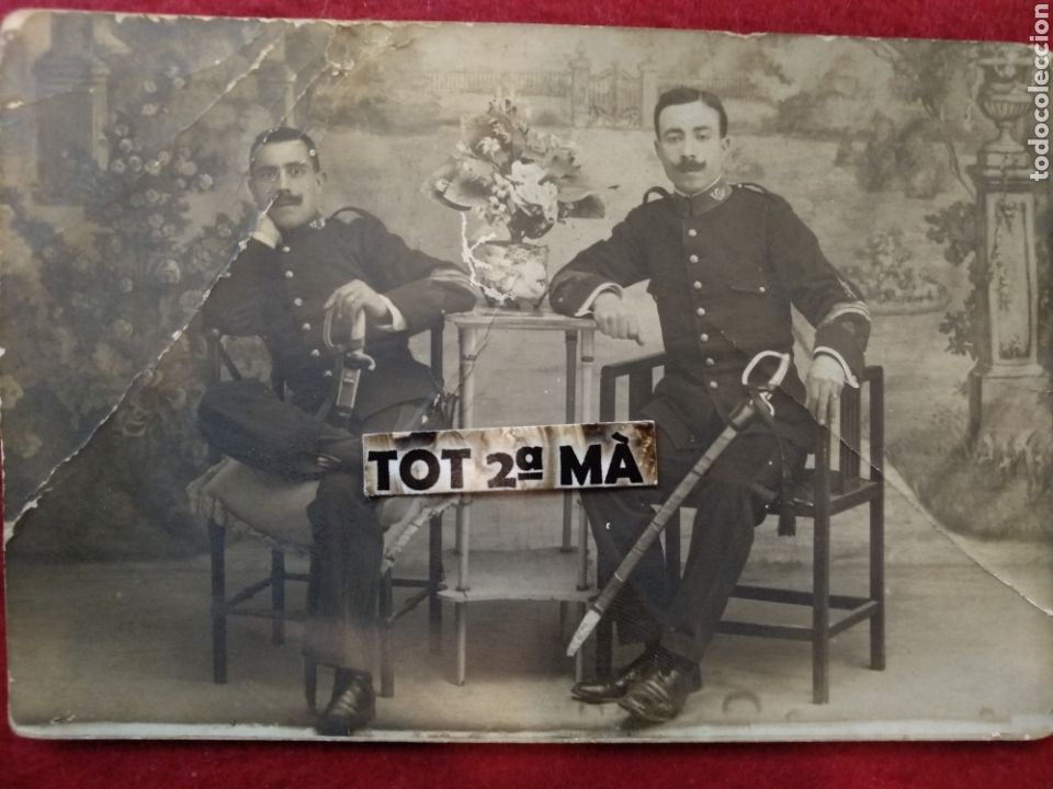 Militaria: Antigua fotograf&iacute;a postal militar.