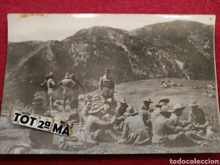 Militaria: Fotograf&iacute;a postal militar. Camino del Coll pendis - Pla de les vacas