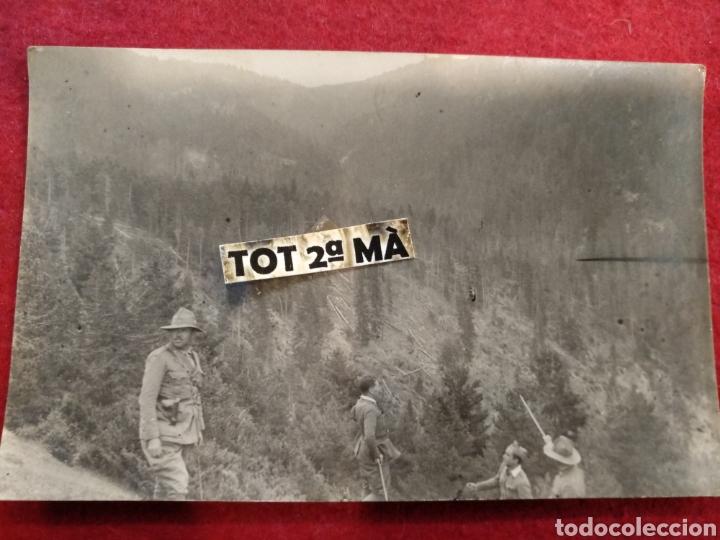 Militaria: Fotograf&iacute;a postal militar. Camino de pendis - Pla de les vacas