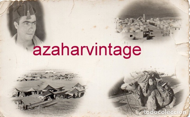Militaria: SAHARA, ANTIGUA FOTOCOMPOSICION SOLDADO DE AUTOMOVILISMO, 14X9 CMS