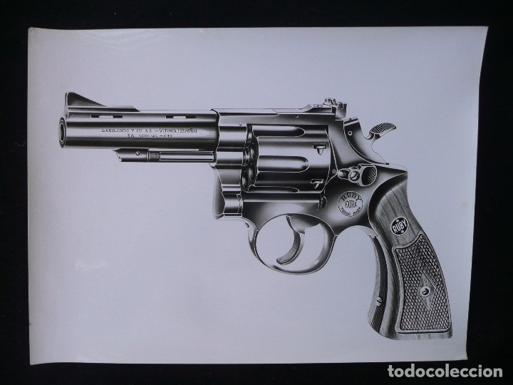 Military Antiques: LLAMA&middot;GABILONDO Y CIA.S.A-FOTOGRAFIA ORIGINAL= PISTOLA 38 SPECIAL=RUBY EXTRA