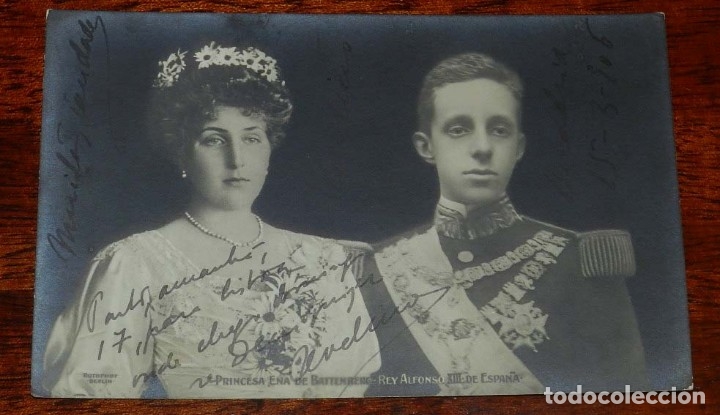 Militaria: FOTO POSTAL DE RECUERDO DEL MATRIMONIO DEL REY ALFONSO XIII Y LA REINA PRINCESA ENA, ROTOPHOT, BERLI