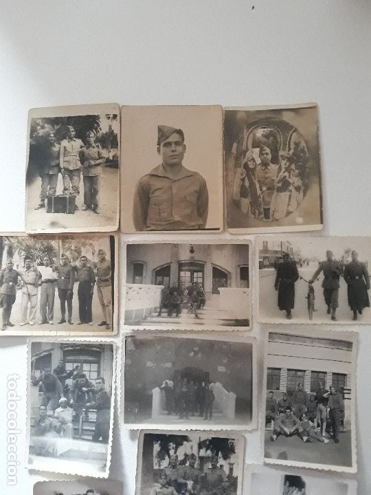 Militaria: LOTE13 FOTOS. HACIENDO LA MILI EN MELILLA. SOLDADOS DE ARTILLERIA. A&Ntilde;OS 40. SELLO TINTA FOTO IMPERIO