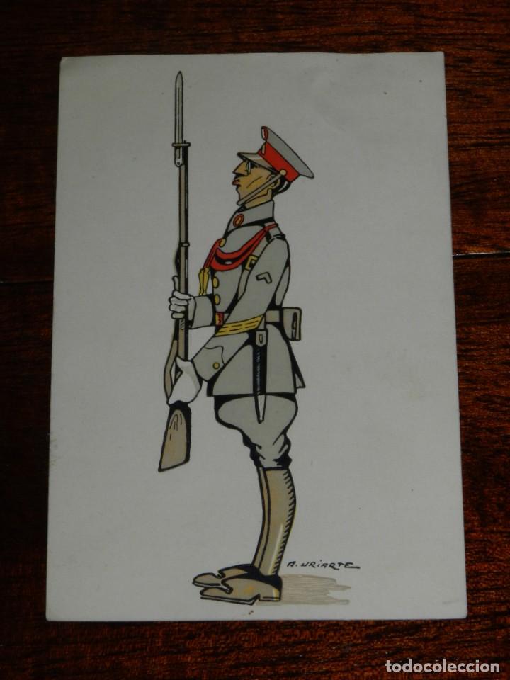 Militaria: POSTAL MILITAR ILUSTRADA POR A. URIARTE, REVERSO CON PUBLICIDAD DE R. DE PABLO SASTRERIA MILITAR Y C