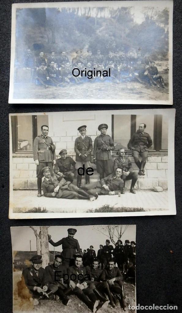 Militaria: (JX-191203)Tres fotograf&iacute;as de Oficiales,a&ntilde;os 30,algunos con medallas de la Campa&ntilde;a del Rif.