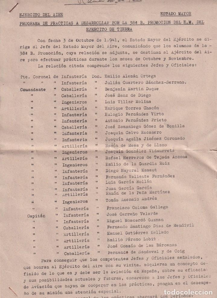 Militaria: EJERCITO DEL AIRE. PROGRAMA DE PR&Aacute;CTICAS DEL E. M. DE TIERRA. 1941 - Foto 1