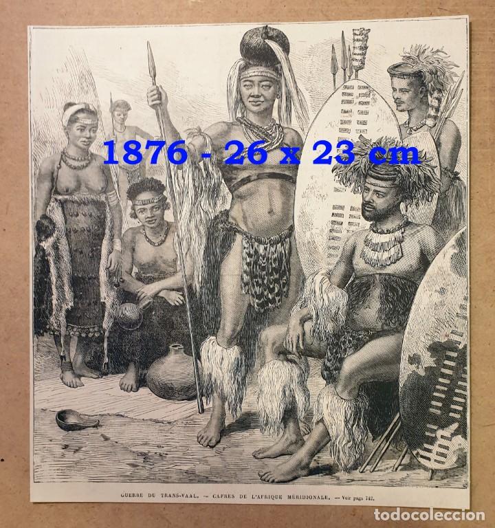 Militaria: HUECOGRABADO - GUERRA DEL TRANS-VAAL. CAFRES DEL SUR DE &Aacute;FRICA - 26 X 23 - 1876