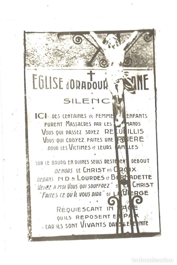 Militaria: Fotograf&iacute;a de placa recordatorio de muertos por los alemanes. Oradour-sur-Glane