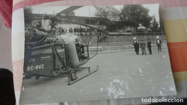 Militaria: ANTIGUA FOTOGRAFIA.HELICOPTERO POLICIA DE TRAFICO ALOUETTE.A&Ntilde;OS 60??