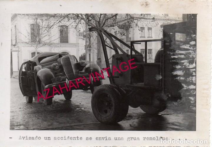 Militaria: A&Ntilde;OS 40, CUARTEL EJERCITO DEL SUR, AUTOMOVILISMO, COCHE ACCIDENTADO,GRUA, 128X178MM