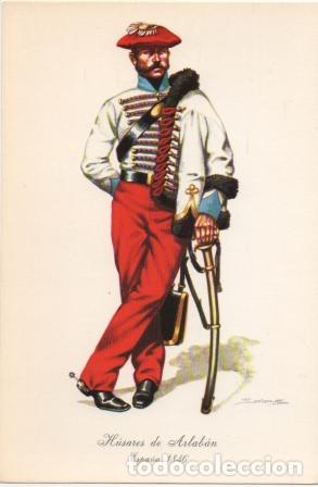 Militaria: LAMINA DE UNIFORMES MILITARES. HUSARES DE ARLABAN. ESPA&Ntilde;A 1846 LAMUNI-006