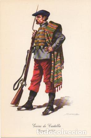 Militaria: LAMINA DE UNIFORMES MILITARES. GUIAS DE CASTILLA. ESPA&Ntilde;A 1874   LAMUNI-022