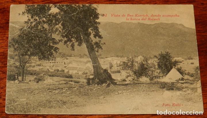 Militaria: POSTAL DE LA VISTA DE BEN KURRICH DONDE ACAMPABA LA HARCA DE RAISULI 1921, ESCRITA