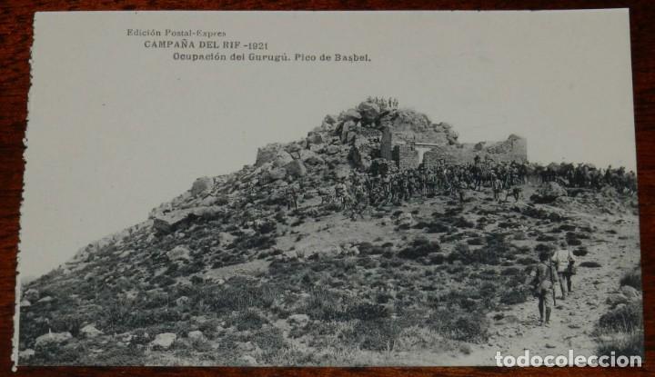 Military Antiques: POSTAL DE LA CAMPA&Ntilde;A DEL RIF. 1921. OCUPACION DEL GURUGU. PICO DE BASBEL. Edici&oacute;n Postal Expr&eacute;s. &ndash; M