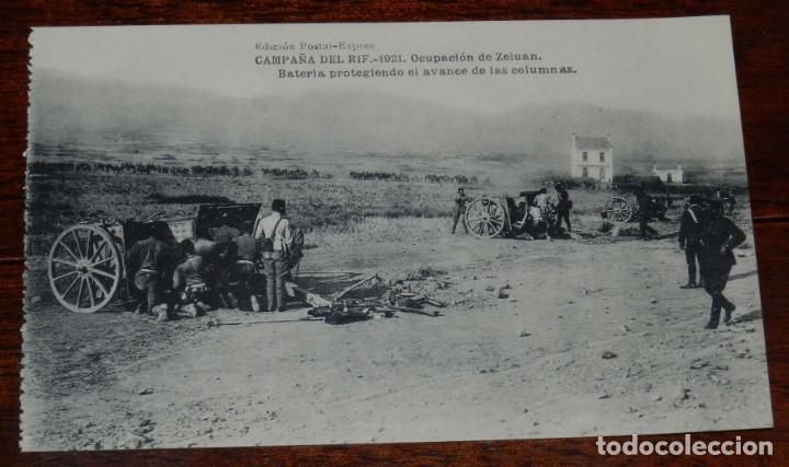 Military Antiques: POSTAL DE LA CAMPA&Ntilde;A DEL RIF. 1921. AVANCE DE LAS COLUMNAS HACIA ZELUAN. ED. POSTAL EXPRES. FOTOTIPI