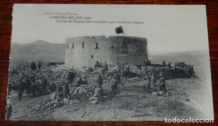 Military Antiques: POSTAL DE LA CAMPA&Ntilde;A DEL RIF. 1921. FORTIN DE BUGEN ZEIN OCUPADO POR NUESTRAS TROPAS. ED. POSTAL EXP