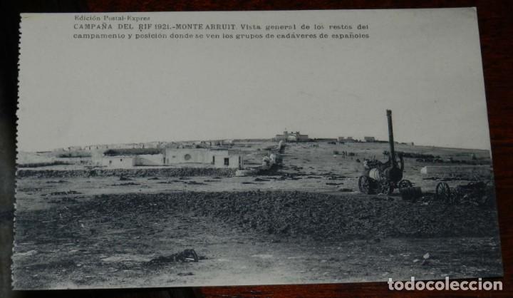 Military Antiques: POSTAL DE LA CAMPA&Ntilde;A DEL RIF. 1921. MONTE ARRUIT. ASPECTO DE LOS ALREDEDORES LLENOS DE CADAVERES DE