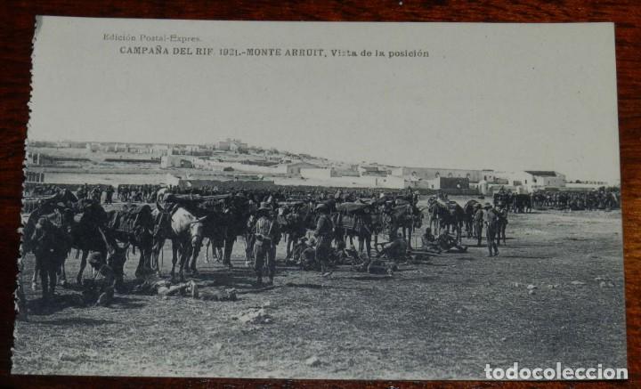 Militaria: POSTAL DE LA CAMPA&Ntilde;A DEL RIF. 1921. MONTE ARRUIT. VISTA DE LA POSICION. ED. POSTAL EXPRES. FOTOTIPIA