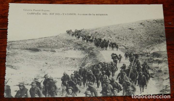 Militaria: POSTAL DE LA CAMPA&Ntilde;A DEL RIF. 1921. YAZANEN. AVANCE DE LA COLUMNA. ED. POSTAL EXPRES. FOTOTIPIA DE H