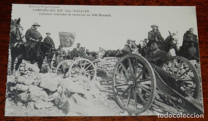 Militaria: POSTAL DE LA CAMPA&Ntilde;A DEL RIF. 1921. YAZANEN. CA&Ntilde;ONES TOMADOS AL ENEMIGO EN SIDI MEZAND. ED. POSTAL E