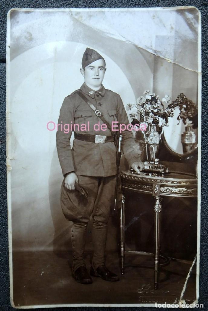 Militaria: (JX-200419)Fotograf&iacute;a de soldado de Infanter&iacute;a , a&ntilde;os 30 , medidas tarjeta postal
