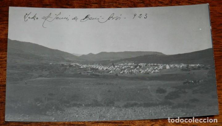 Militaria: FOTO POSTAL DE LA GUERRA DEL RIF, MARRUECOS, CAMPAMENTO ESPA&Ntilde;OL, TAL COMO PUEDE VERSE.