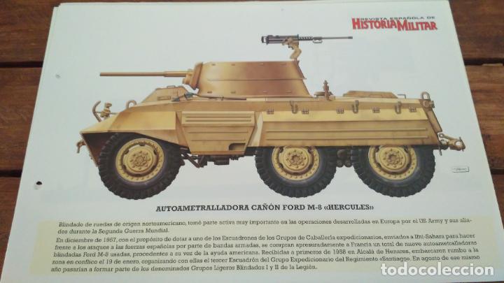 Militaria: LAMINA FICHA MILITAR AUTOAMETRALLADORA CA&Ntilde;ON FORD M-8 HERCULES