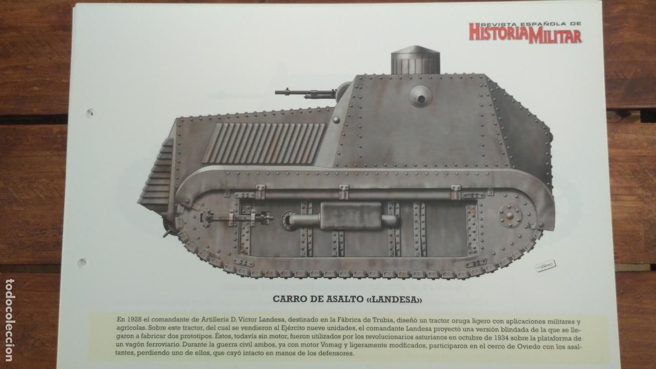 Militaria: LAMINA FICHA MILITAR carro de asalto landesa