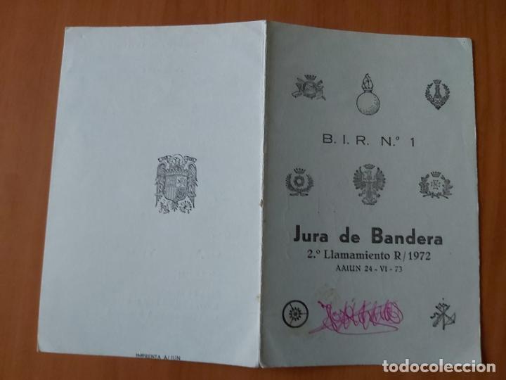 Militaria: Menu jura de bandera 2 llamamiento R/1972 aaiun