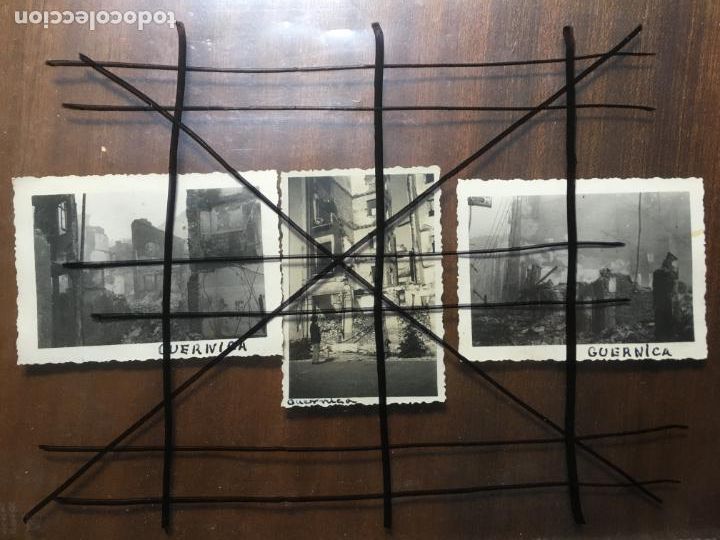 Militaria: Guerra civil Espa&ntilde;ola.3 fotos originales bombardeo de Guernica. miden 9,5 x 6,5. nic