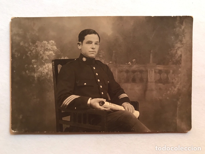 Militaria: MILITAR. Fotograf&iacute;a antigua, Sargento del Cuerpo Sanitario. FOTO P&Oacute;RTELA, Coru&ntilde;a (h.1920?)