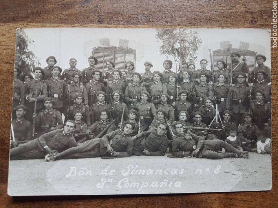 Military Antiques: Foto postal Batallon Simancas n,8 3 compa&ntilde;ia
