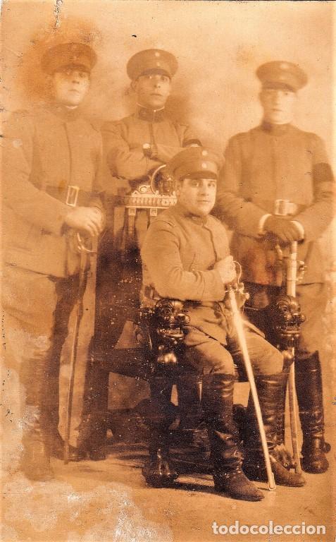 Militaria: Foto de cuatro suboficiales del ej&eacute;rcito argentino, a&ntilde;os 30/40 del siglo XX - CLC