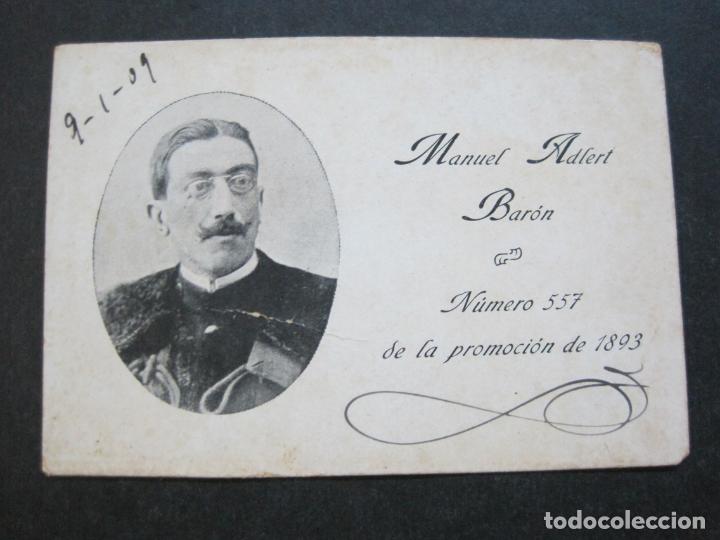 Military Antiques: MANUEL ADLERT BARON-ACADEMIA INFANTERIA 1893-TARJETA MILITAR-FIRMADA-VER FOTOS-(71.390)