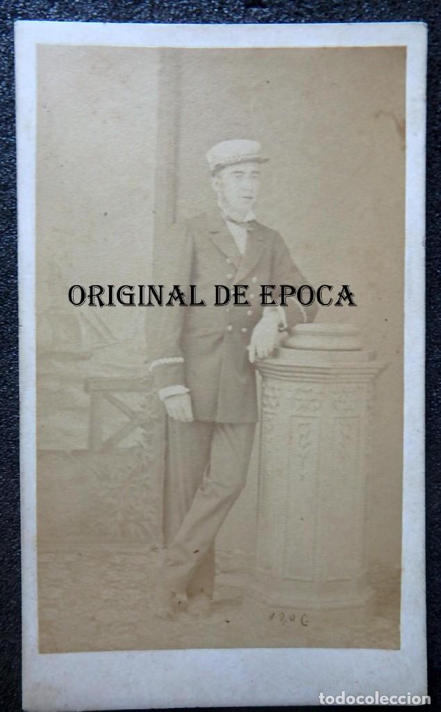 Militaria: (JX-200661)Carta de visita,fotograf&iacute;a de Oficial de Marina siglo XIX.