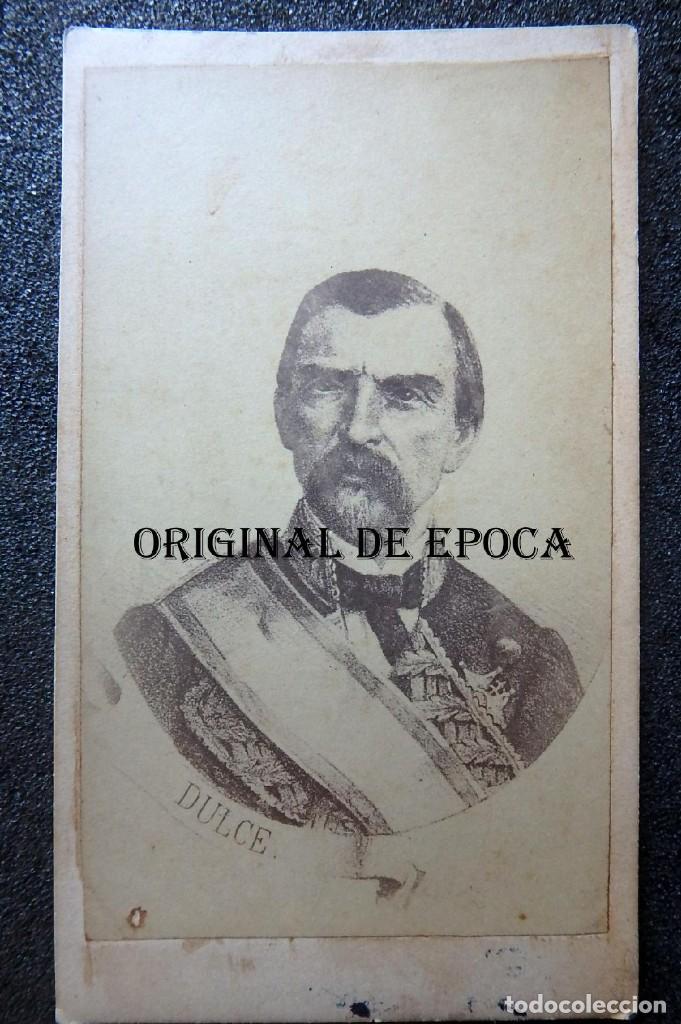 Militaria: (JX-200666)Carta de visita,fotograf&iacute;a del General D.Domingo Dulce y Garay.Guerras Carlistas,Cuba.