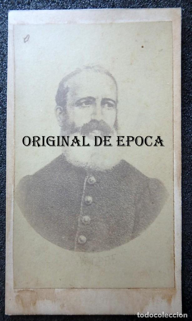 Militaria: (JX-200667)Carta de visita,fotograf&iacute;a del General Carlos Maria de la Torre y Navacerrada Capit&aacute;n Gen